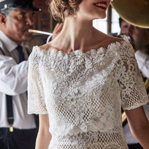 New BHLDN Walsh Ivory Lace Topper Size M